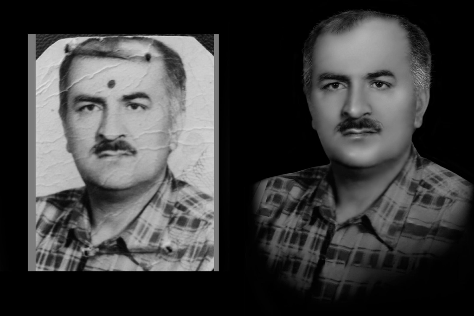 نمونه قبل و بعد ترمیم عکس